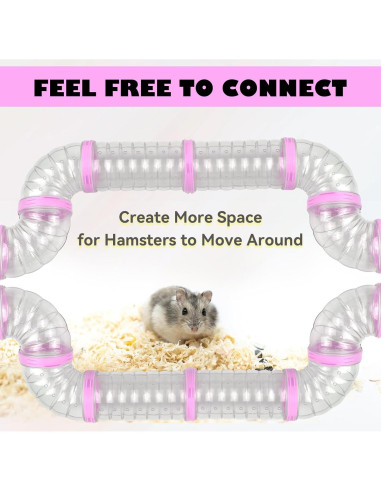 Juego de Tubos y Túneles para Hámster MUYG Rosa 6.35 cm