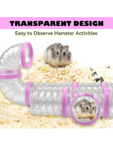 Juego de Tubos y Túneles para Hámster MUYG Rosa 6.35 cm