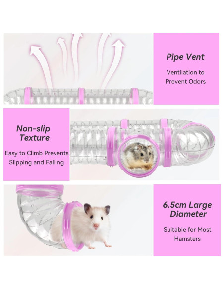 Juego de Tubos y Túneles para Hámster MUYG Rosa 6.35 cm