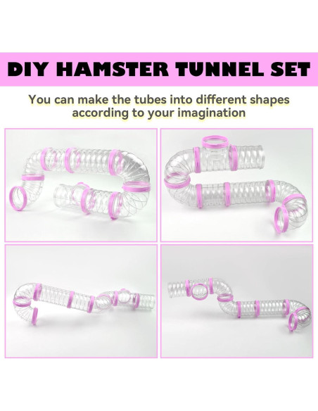 Juego de Tubos y Túneles para Hámster MUYG Rosa 6.35 cm