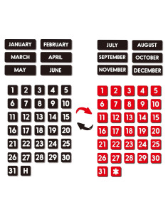 Números y Meses Magnéticos Doble Cara Magrooyar 1.4 cm