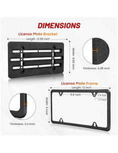 Soporte de Placa de Matrícula RED WOLF con Marco de Acero Inoxidable 2