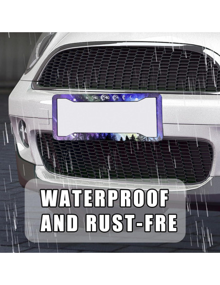 Marco de Placa de Licencia Gayruaicjz Fase Lunar 31.2x16 cm Marco de Placa de Licencia Gayruaicjz Fase Lunar 31.2x16 cm