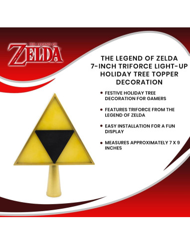 Adorno de Punta de Árbol La Leyenda de Zelda Triforce LED 17.78 cm