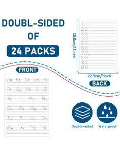 24 Piezas Cartón Práctica Escritura Doble Cara Naozinebi 30x22cm 2