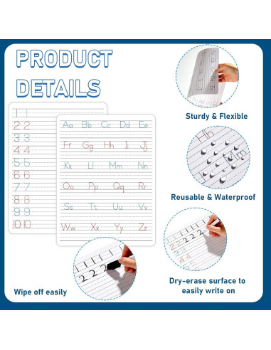 24 Piezas Cartón Práctica Escritura Doble Cara Naozinebi 30x22cm