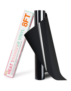 Vinilo HTV Negro 30.48cm x 2.44m HTVRONT para Camisetas 2