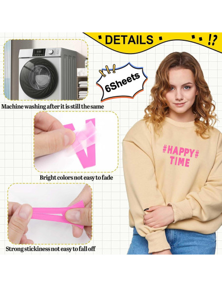 Juego de Letras y Números Termoadhesivos Metsyth 306 Pcs Rosa