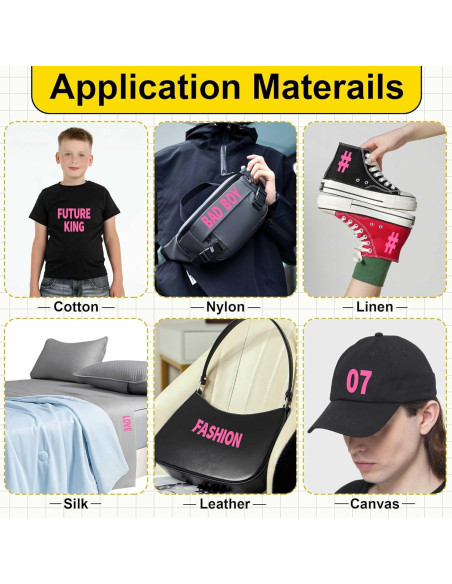 Juego de Letras y Números Termoadhesivos Metsyth 306 Pcs Rosa