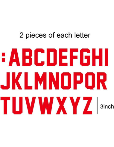 52 Letras Transferibles de Hierro Rojo Fanbay para Camisetas