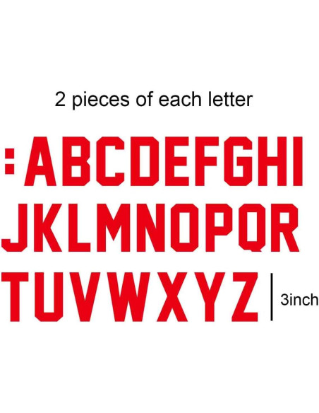 52 Letras Transferibles de Hierro Rojo Fanbay para Camisetas