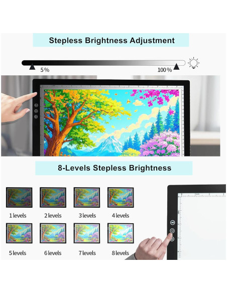 Tableta de Luz A3 YUZAMOOR Recargable Inalámbrica 12000 Lux