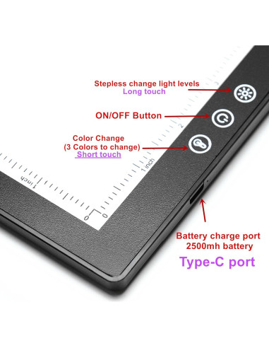 Tableta de Luz A3 YUZAMOOR Recargable Inalámbrica 12000 Lux