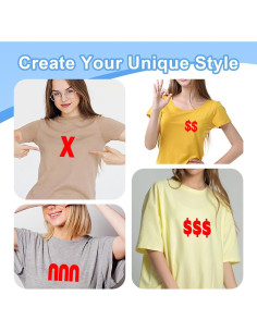 6 Hojas Letras Termoadhesivas SIQUNUO 5.08 cm Rojo A-Z 0-9 2