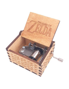 Caja de Música Vintage Youtang Manivela Madera 6.4x5.2cm