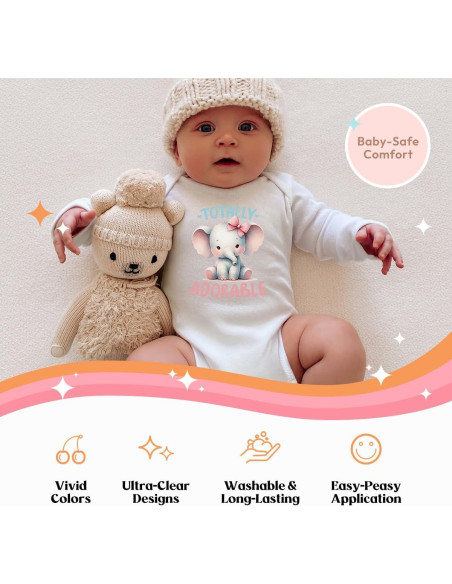 Transferencias DTF Kaciola 30 Hojas Animales Bebé 7.62-15.24 cm