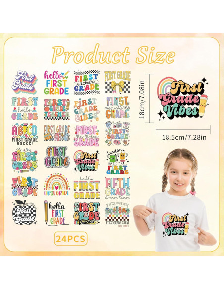 Transferencias de Planchar DTF CRASHOT 24 Piezas Regreso a Clases