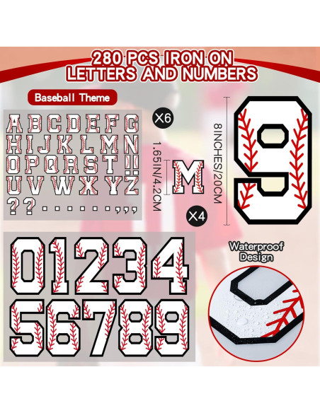 Zhanmai Letras y Números de Transferencia Térmica 280 Pcs DIY