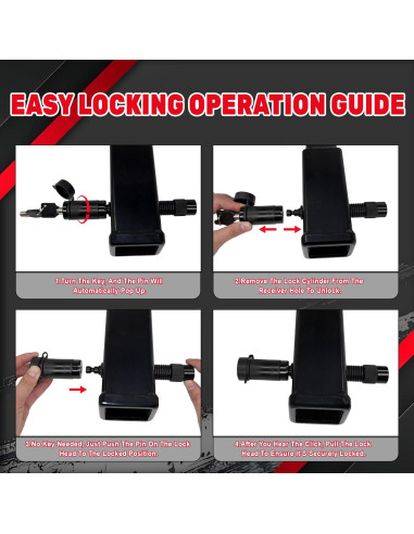 Cerradura de Enganche TYT 4" con Pin 5/8" y 2 Llaves - Negro