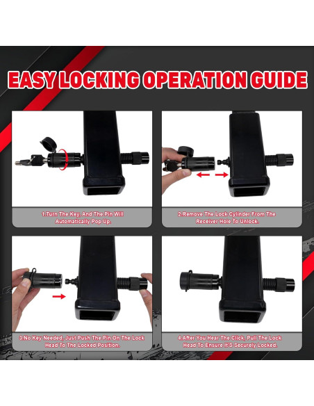 Cerradura de Enganche TYT 4" con Pin 5/8" y 2 Llaves - Negro