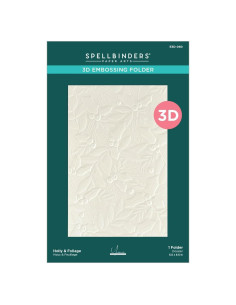 Carpeta de Embossing 3D Spellbinders Holly & Foliage 14x22 cm
