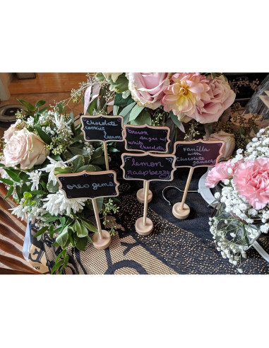 20 Mini Carteles de Tiza de Madera YZ&LIANGYUAN para Buffet