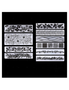 10 Piezas Plantillas de Embossing QSZKeer para Scrapbook 15x3cm