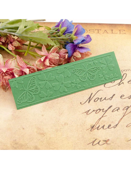 10 Piezas Plantillas de Embossing QSZKeer para Scrapbook 15x3cm