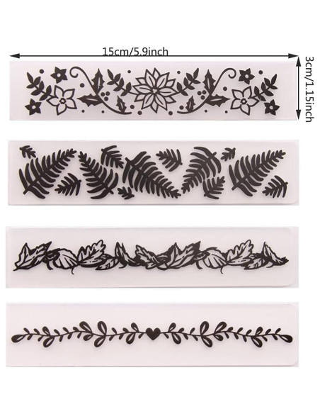 10 Piezas Plantillas de Embossing QSZKeer para Scrapbook 15x3cm
