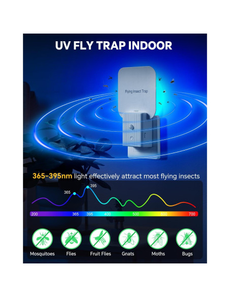 Trampa de Moscas Interior Tihilgam 2 en 1 con Luz Nocturna