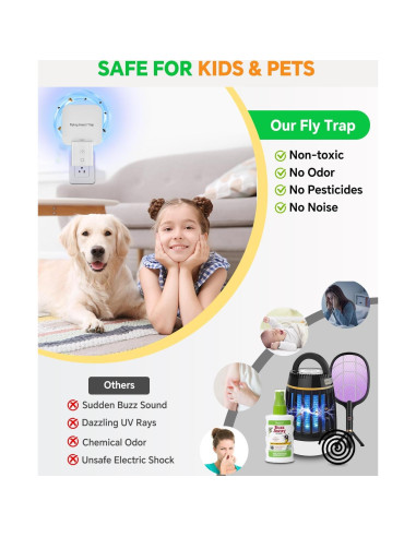 Trampa de Moscas Interior Tihilgam 2 en 1 con Luz Nocturna