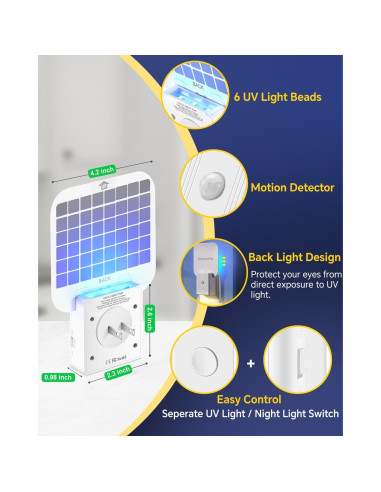 Trampa de Moscas Interior Tihilgam 2 en 1 con Luz Nocturna