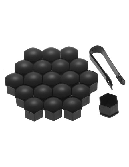 Tapas de Tuerca de Rueda Mtsooning 21mm - 21 Pcs Negro