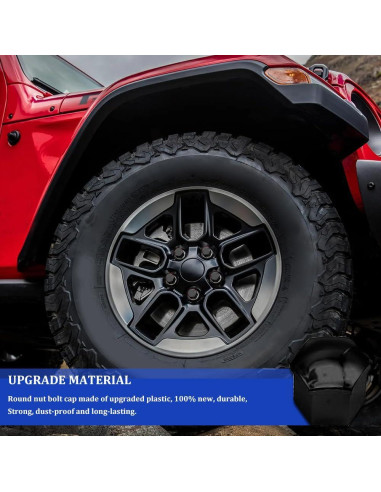 20 Tapas de Tuercas de Rueda Hexagonales 17mm Tecledsn Negro