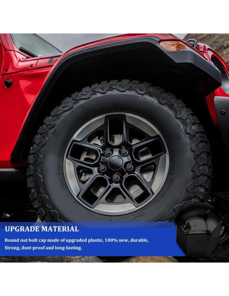 20 Tapas de Tuercas de Rueda Hexagonales 17mm Tecledsn Negro