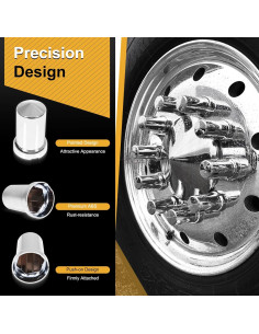 60 Cubiertas de Tuercas de Llantas HQALTY 33mm Cromadas ABS 2