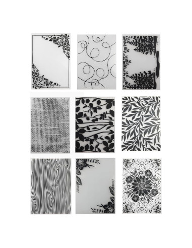 9 Carpetas de Embossing Plástico QSZKeer 10.5x14.8cm para DIY