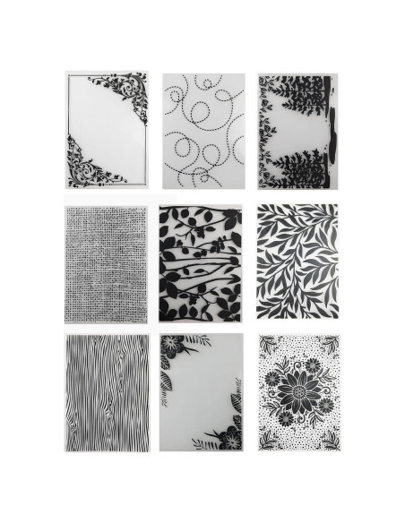 9 Carpetas de Embossing Plástico QSZKeer 10.5x14.8cm para DIY