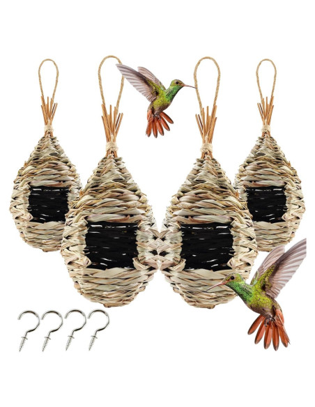Nidos para Aves TIHOOD 4PCS 23.4x10.2cm Refugio Colibrí