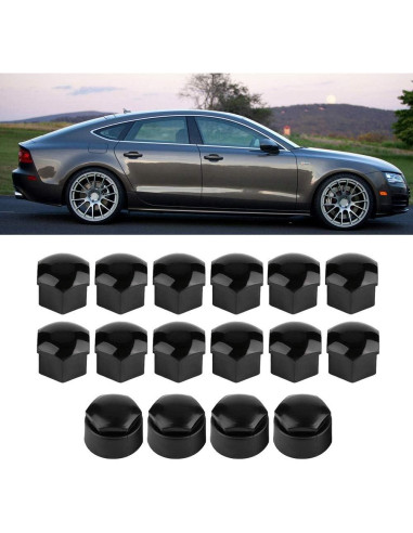 Cubiertas de Tuerca de Rueda Senyar 20pcs 17mm Anti-Robo Negro
