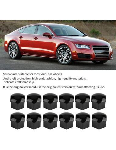 Cubiertas de Tuerca de Rueda Senyar 20pcs 17mm Anti-Robo Negro