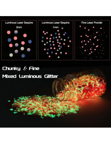 Polvo Luminiscente OSBANG 15 Tarros - 12 Colores + 3 Copos