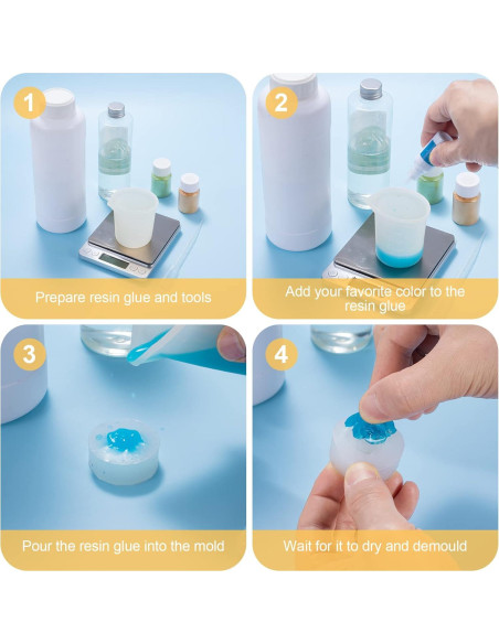 Molde de Silicona para Resina Flor PAGOW 5 Piezas DIY Molde de Silicona para Resina Flor PAGOW 5 Piezas DIY