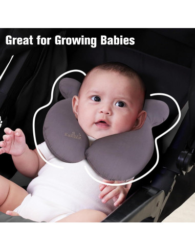 Almohada de Viaje para Bebés KAKIBLIN Gris Soporte Cuello