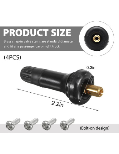 Juego de 4 Válvulas de Neumático TPMS 20008 ZNDAW