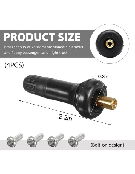 Juego de 4 Válvulas de Neumático TPMS 20008 ZNDAW