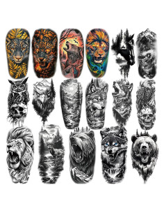 77 Tatuajes Temporales Metuu - Animales del Bosque Realistas