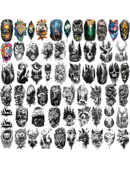 77 Tatuajes Temporales Metuu - Animales del Bosque Realistas