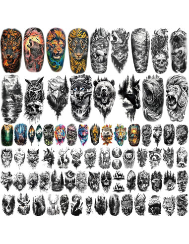 77 Tatuajes Temporales Metuu - Animales del Bosque Realistas
