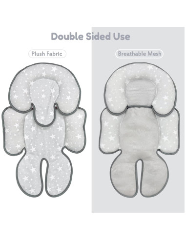 Cojín Inserto para Asiento de Auto Bebés Zdbdbd 2 en 1 Gris